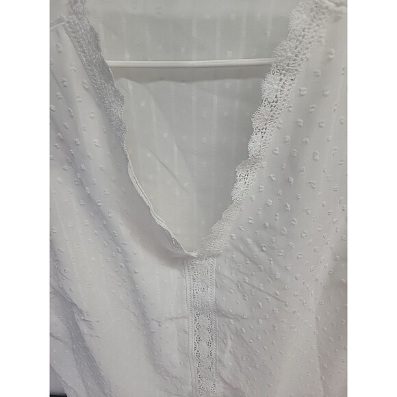 Womens Tank top Lace White 100% Polyester Sleeveless 2XL - Picture 3 of 9